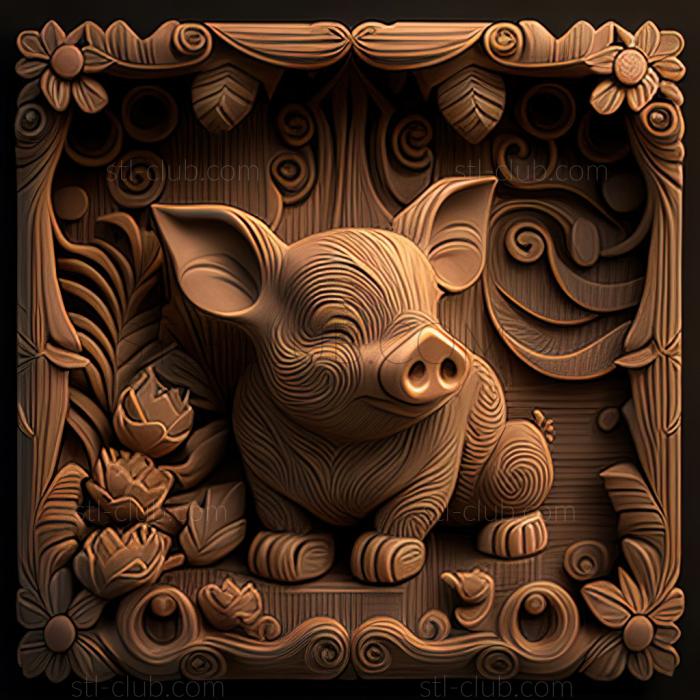 Anime st Piglet Pua from Moana